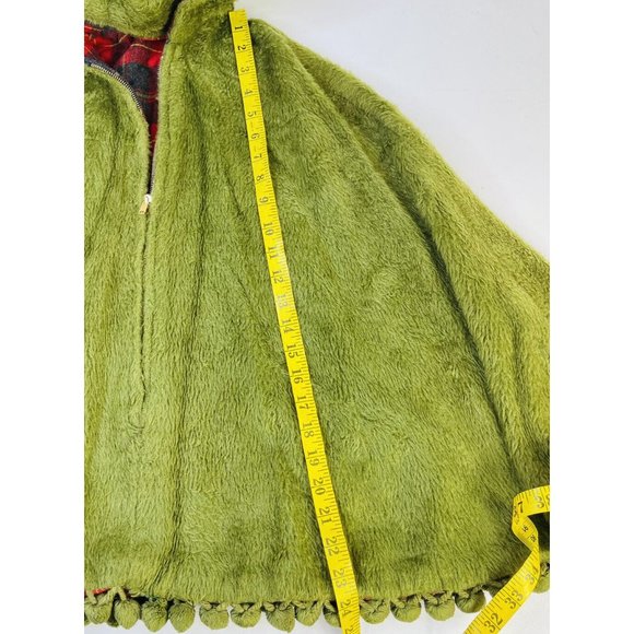 Vintage 1950s Buffalo Plaid Chenille Reversible Poncho Cape Coat - Picture 8 of 8